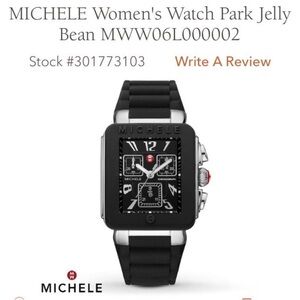 Michele Black Stainless Steel Watch